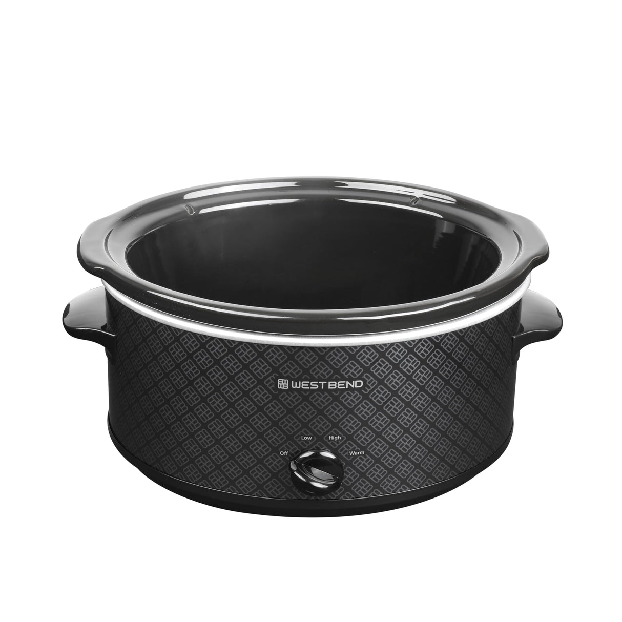 West Bend Slow Cooker 6-Quart Manual Crockery Style with Dishwasher Safe Oval Ceramic Crockpot and Glass Lid Two Temperature Settings Plus Keep Warm, 330-Watts, Black West Bend