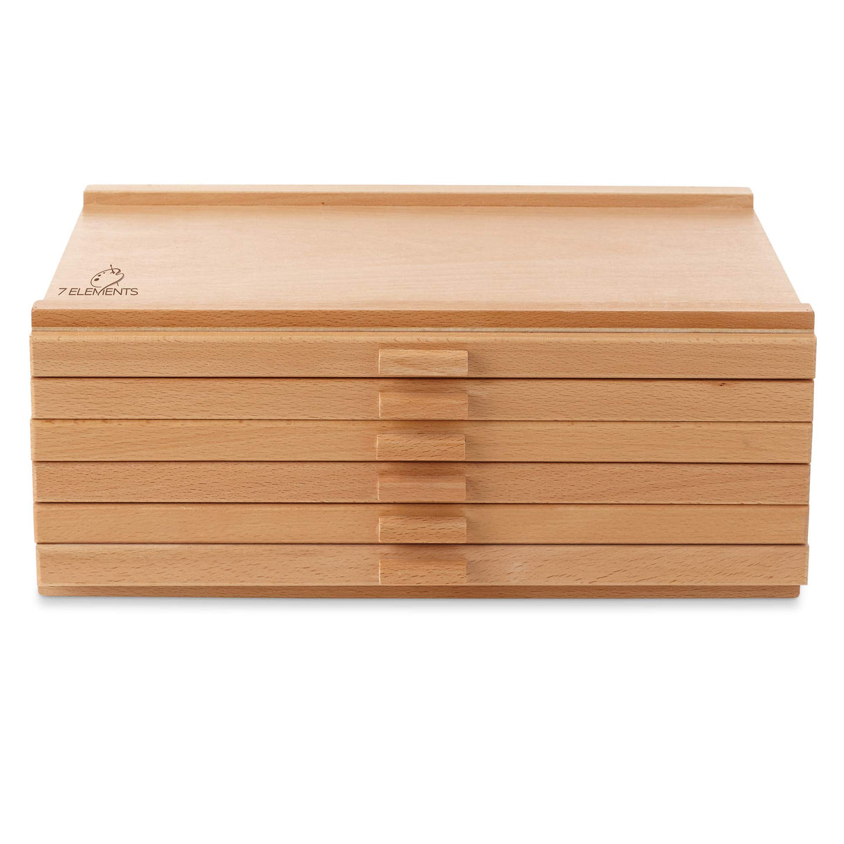 7 Elements 6 Drawer Wooden Artist Storage Supply Box for Pastels, Pencils, Pens, Markers, Brushes and Tools 7 Elements