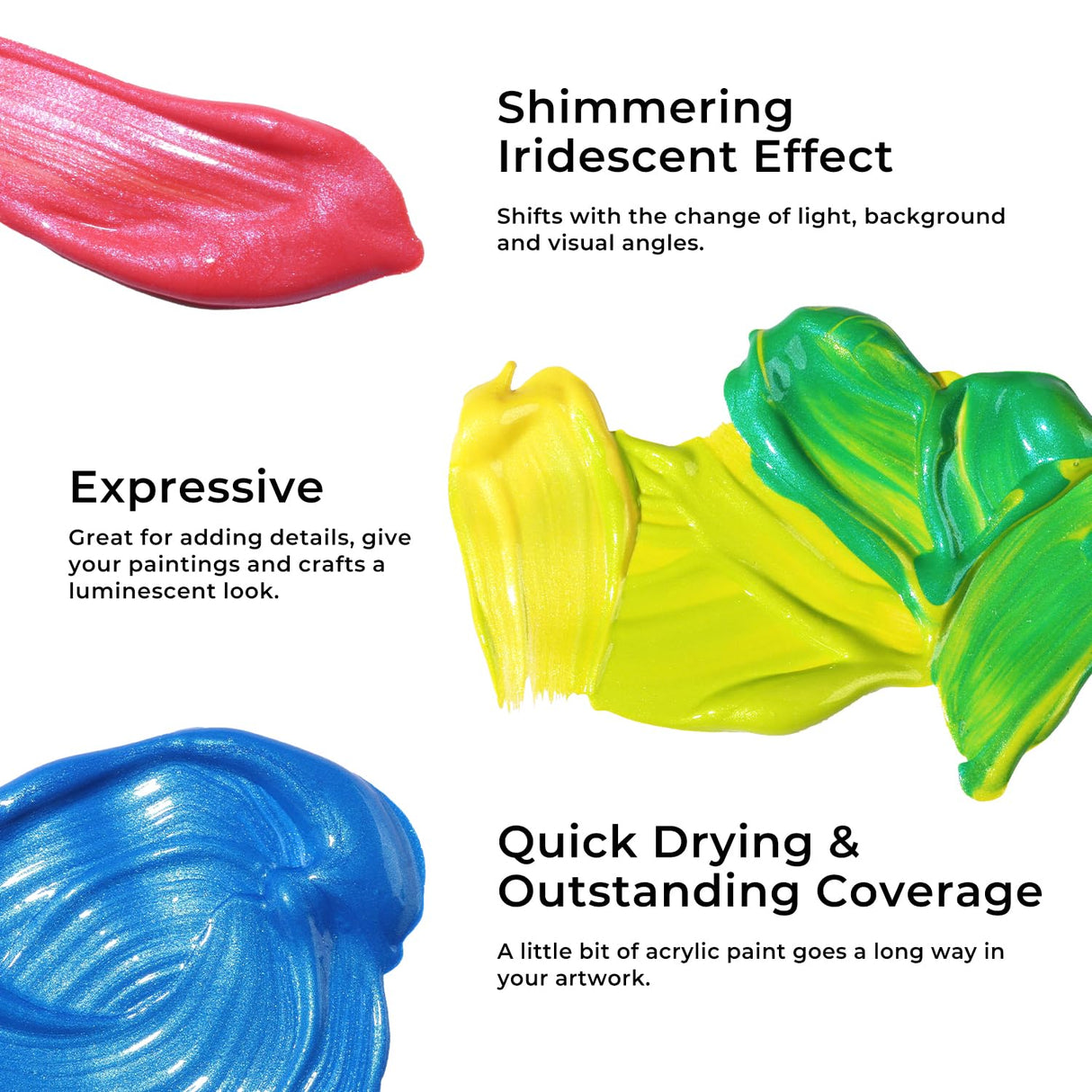 Artme Iridescent Acrylic Paint Set, 20 Chameleon Colors in 2 oz/60ml Bottles, Color-shifting Acrylic Paint, Color Change Paint Perfect for Artists, Beginners on Canvas, Rocks, Wood, Fabric, Ceramic Artme