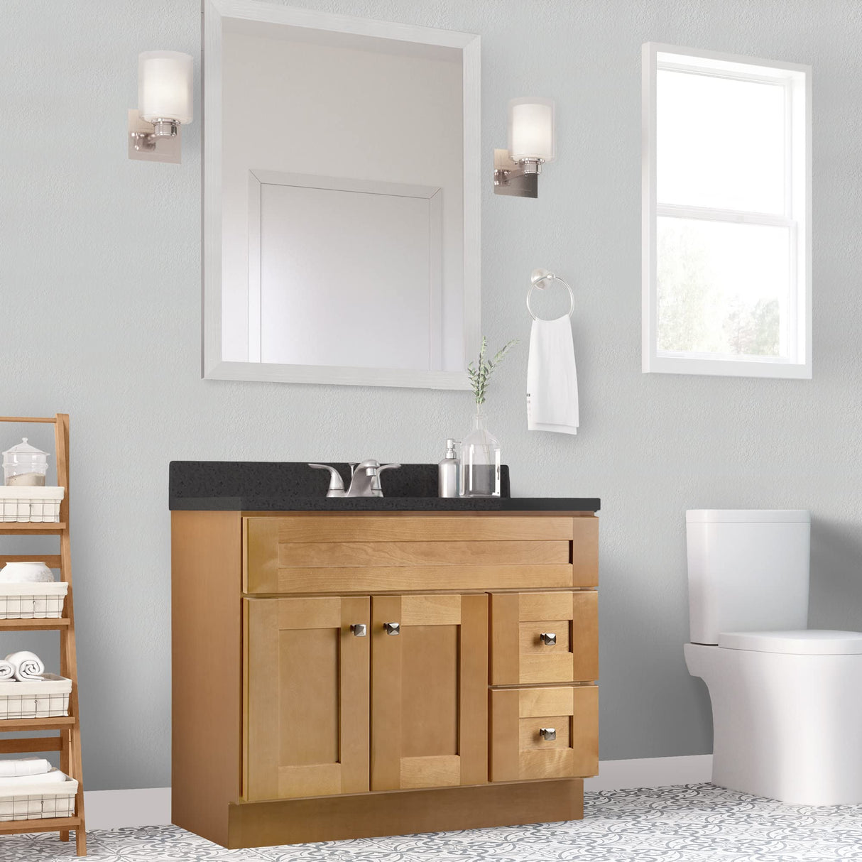 Design House Brookings 36 Inch Bathroom Vanity, Ready to Assemble, Solid Wood, Birch, 587139 Design House