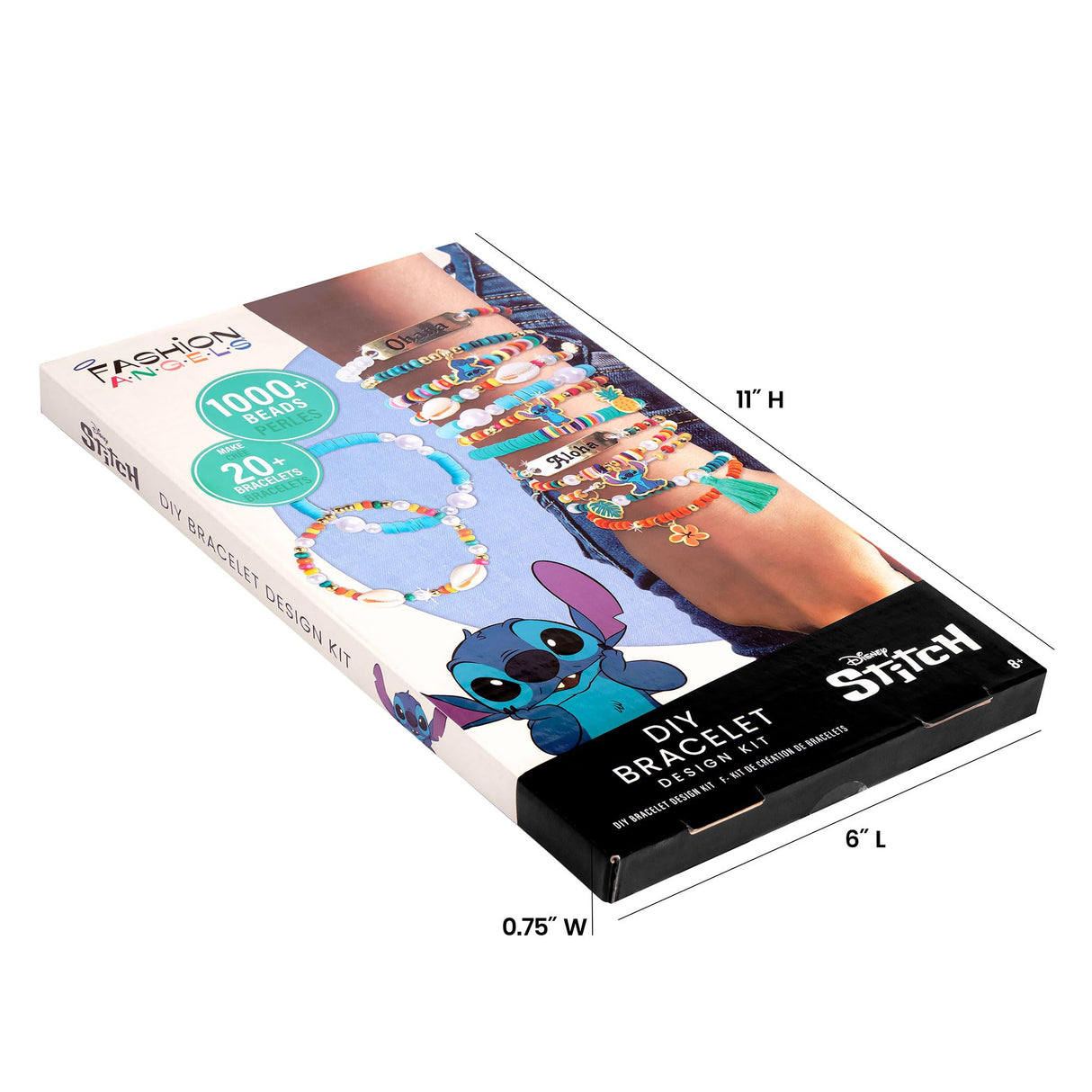 Fashion Angels Disney Stitch DIY Bracelet Making Kit, Includes 1,000+ Shell Beads, Tassels, & More, Lilo & Stitch Collectable Jewelry for Kids, Teen Girls & Boys Fashion Angels