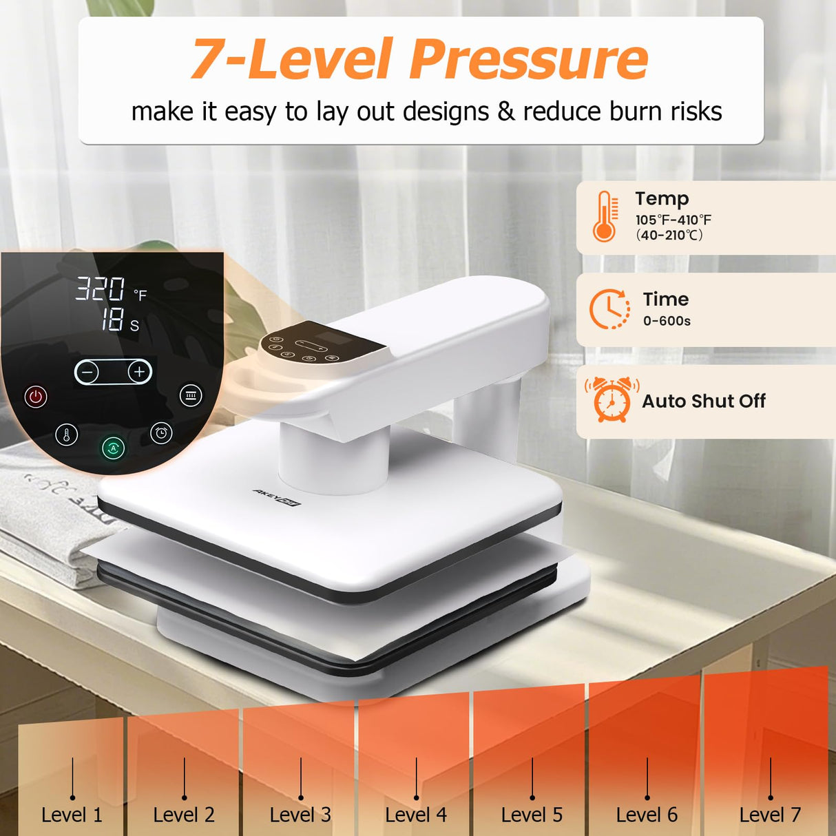 AKEYDIY 15x15 Heat Press, Dual Auto Heat Press Machine for T-Shirts, 360° Swing Away Heat Press with Auto Press Release for Sublimation Pillows, Canvas Bags, Puzzles, Coasters (15x15 White) AKEYDIY