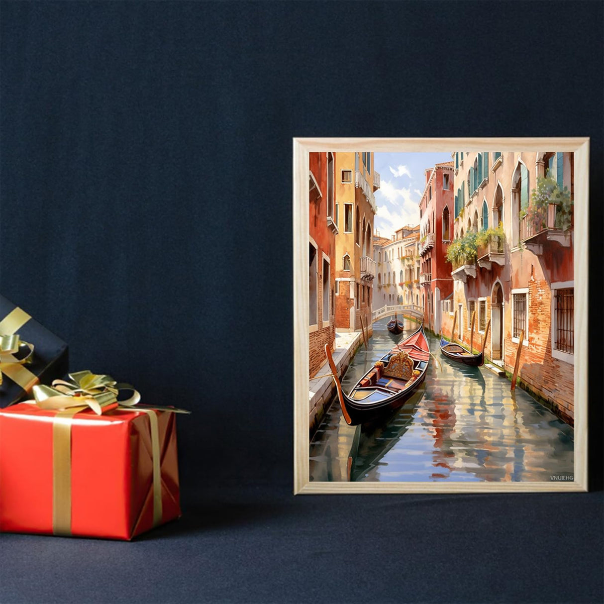 VNUIEHG Venice Canal Paint by Number Kits for Adults, Traditional Architecture of Venice Paint by Numbers, Water City Boats Acrylic Oil Painting Hand-Painted Gift for Home Decor Unframe 16x20 Inch VNUIEHG