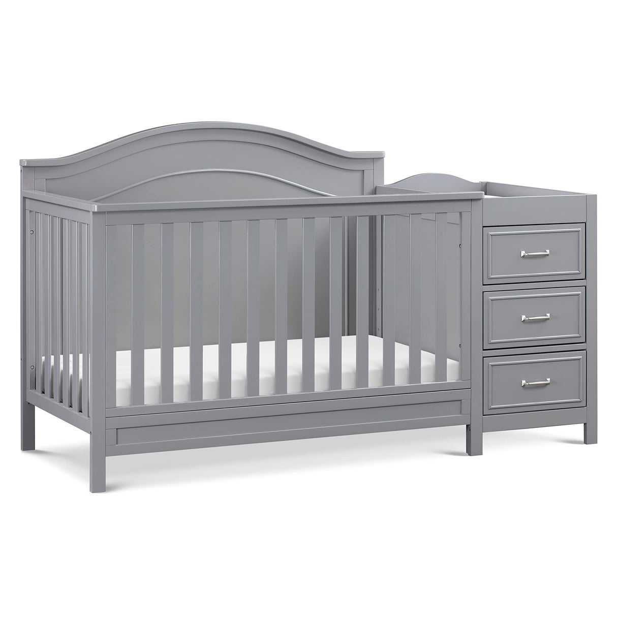 DaVinci Charlie 4-in-1 Convertible Crib and Changer Combo in Grey DaVinci