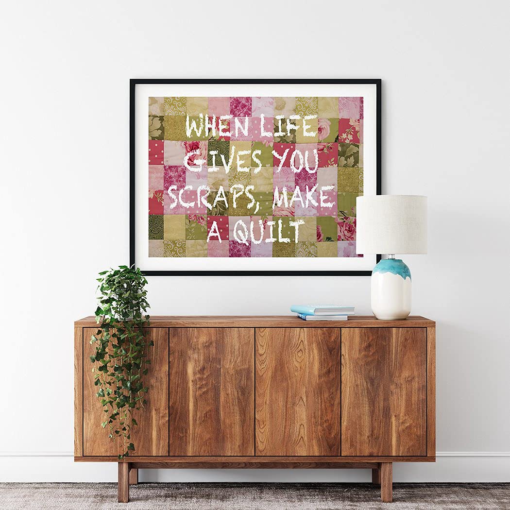 Diamond Painting Adult Painting Kits Colourful Patchwork Quilt Positive Inspiring Quote Home Bedroom Living Room Art Wall Decoration 12"x16" Puzzle art