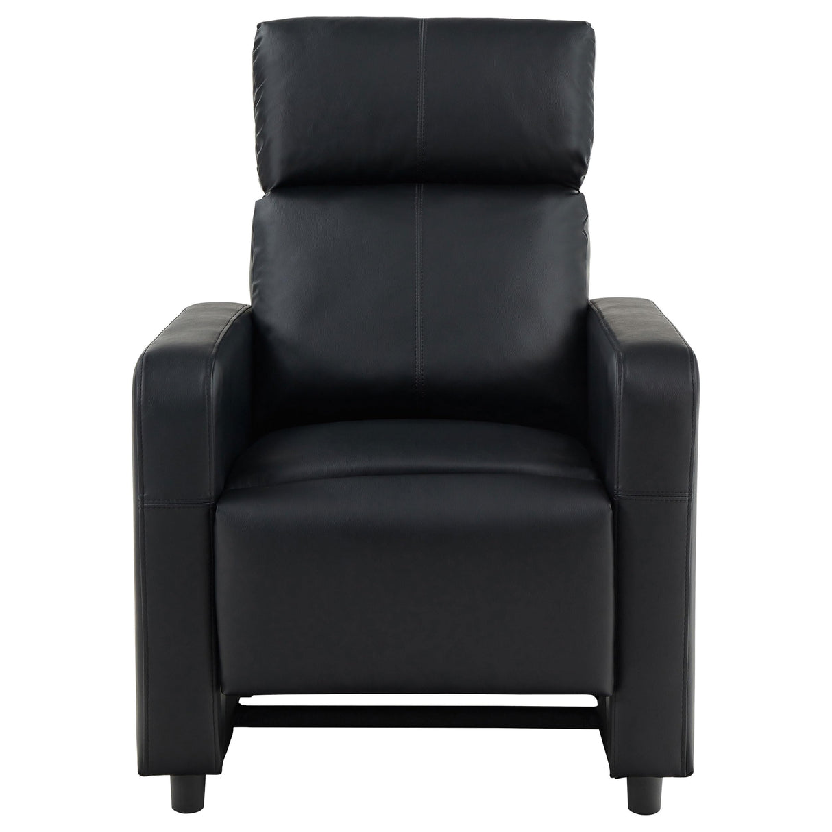 Coaster Home Furnishings - Toohey - Leatherette Upholstered Push Back Recliner Chair with Plush Headrests, Padded Armrests, and Pocket Coil Cushions - Living Room - 30-Inch - Black - 600181 Coaster Fine Furniture