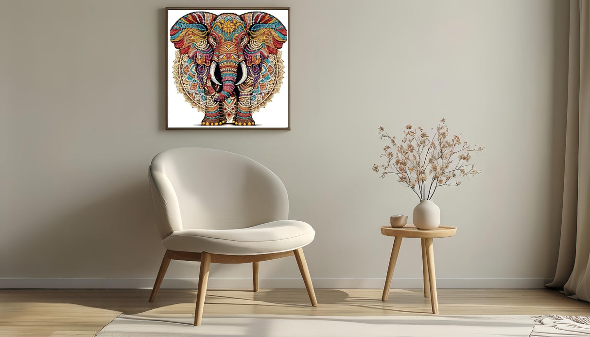 JYXSJYYD 5D DIY Special Shape Diamond Art Kits for Adults,Elephant Diamond Paintings Kits for Beginners,Paint by Diamonds Special Shape Crystal Art Crafts,Home Wall Art Decor 11.8x11.8 in. JYXSJYYD