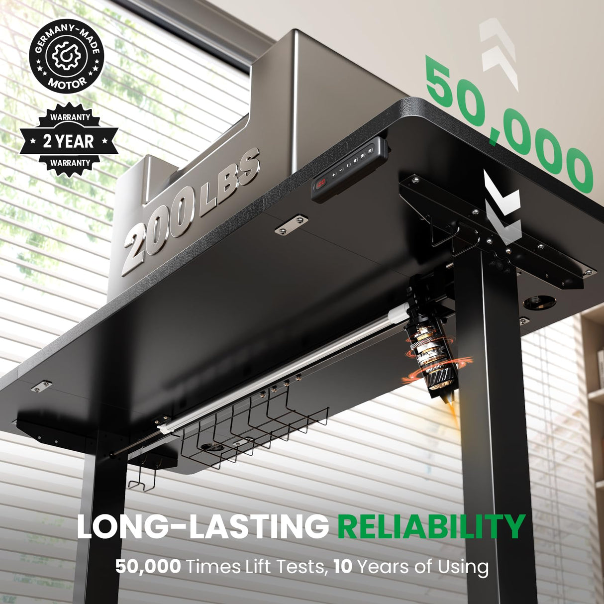 SIAGO Electric Standing Desk Adjustable - 48 x 24 Inch Sit Stand up Desk with Cable Management - 3 Memory Preset Adjustable Height Table SIAGO