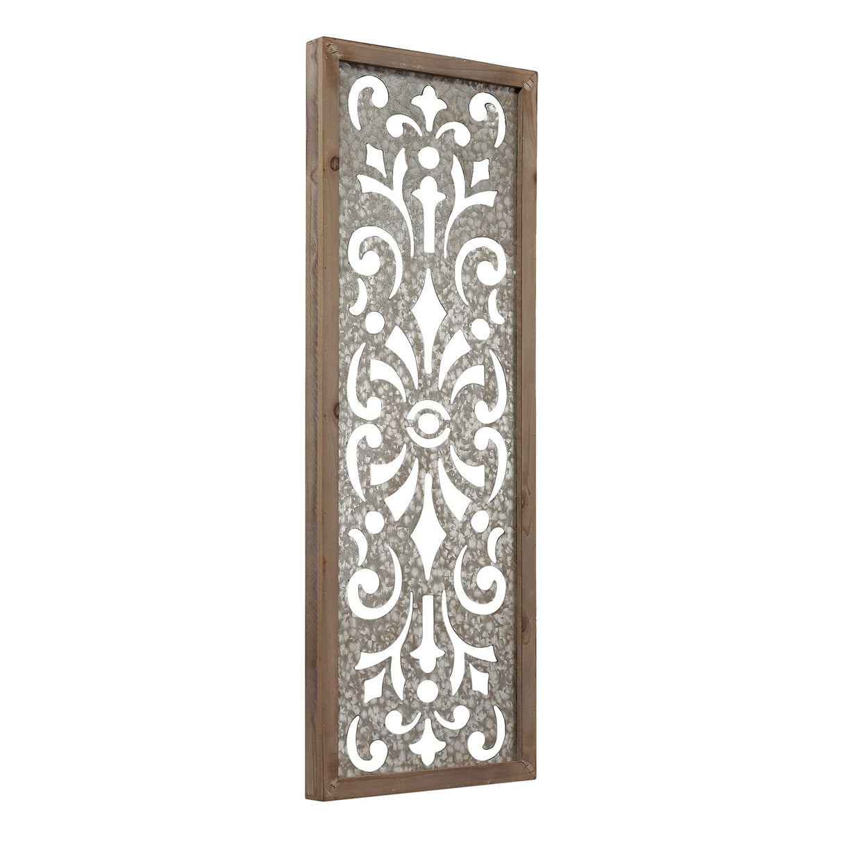 Sintosin Farmhouse Galvanized Wall Decor, 12" x 32", Hanging Window Pane, Wood & Metal Wall Art, Steel Sheet Wall Sculpture, Decorative Wall Panel for Living Room Fireplace Sintosin