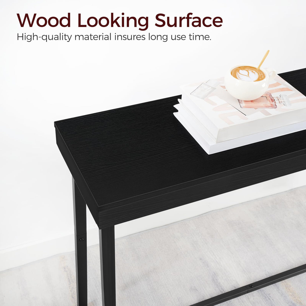 MAHANCRIS Narrow Console Table, Black Entryway Table for Hallway, Small Foyer Tables for Entryway, Behind Couch Sofa Table for Living Room, Hallway, Corridor, Easy Assembly, Black CTHB11801 MAHANCRIS