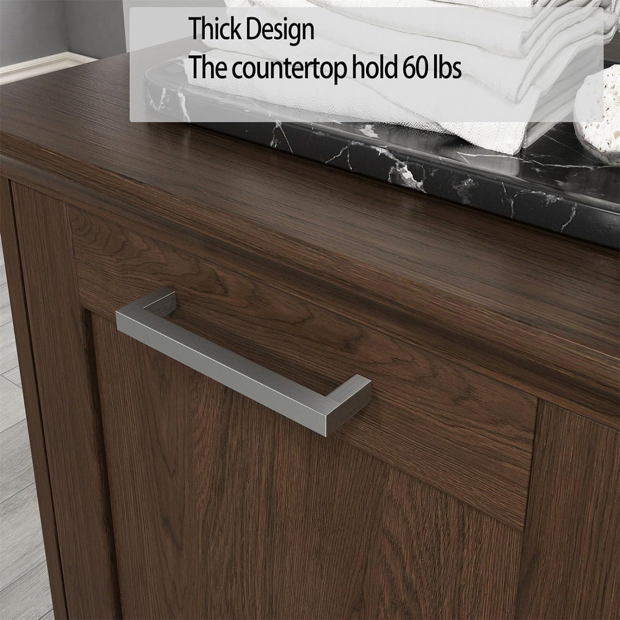 XM-ICE Tilt Out Trash Cabinet, Wooden Trash Can Cabinet with Door Kitchen Hamper Cabinet for Kitchen Dog Proof, Dining Room and Laundry Room, 10-Gallon, Dark Walnut Single XM-ICE