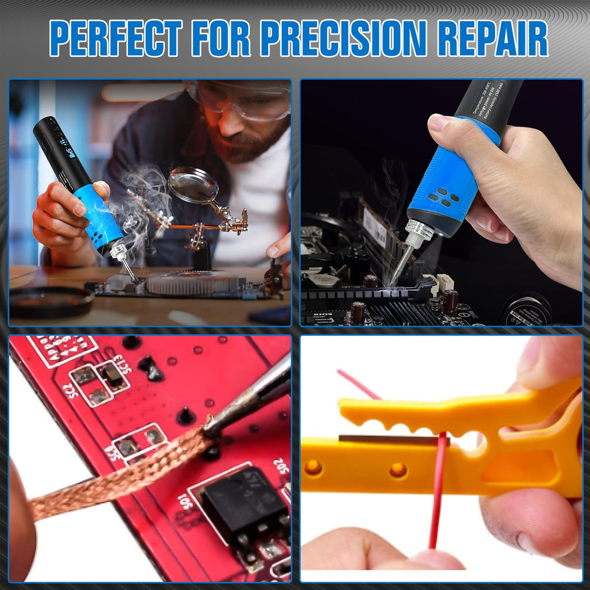 YesRight Soldering Iron Kit, Portable Soldering Gun with LED Digital Display, 392-842°F Adjustable Temperature Cordless Soldering Iron Pen Tool with 3 Soldering Tips for Precision Repair DIY YesRight