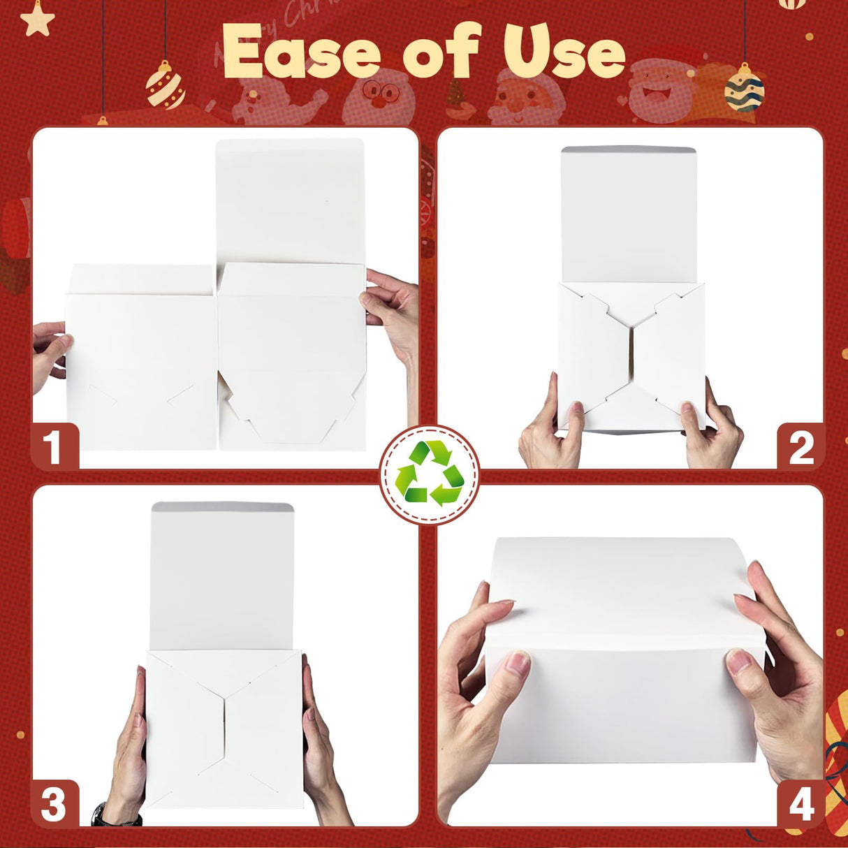 MESHA 8x8x4 Gift Box 10 Pack White Gift Boxes with Lids, DIY Bridesmaid Proposal Box, Recyclable,Foldable Box for Wedding, Birthday Party MESHA