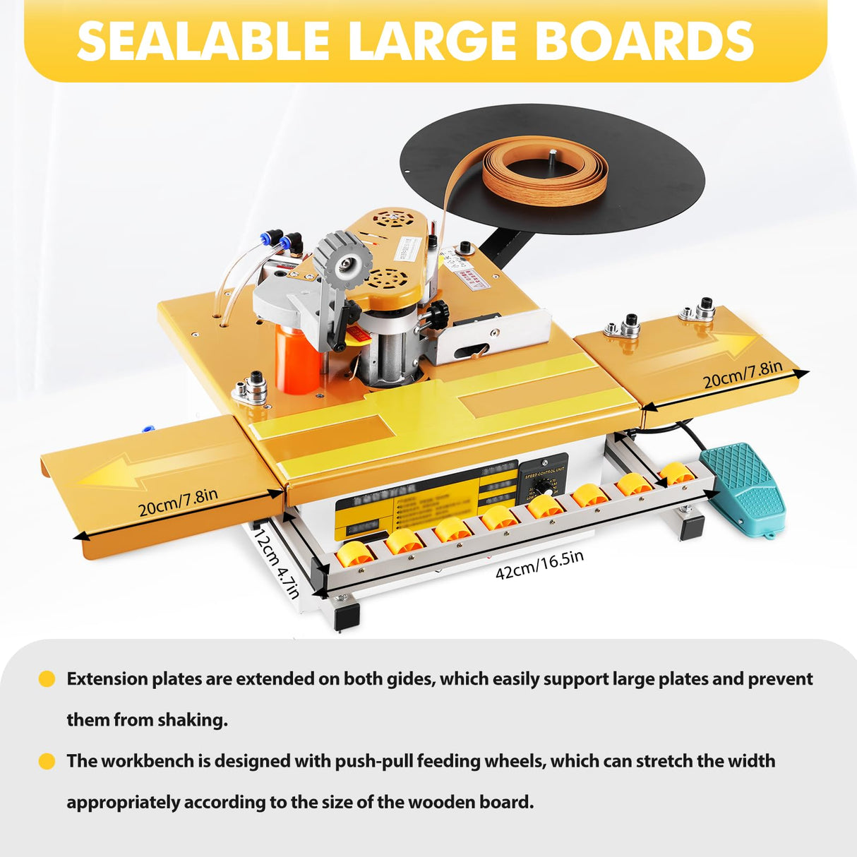 YUCHENGTECH Edge Bander Banding Machine Automatic Tape Breaking Portable Edge Banding Machine Curve Straight Edge Bander With Microcomputer Intelligent Temperature Control (110, Volts (AC)) YUCHENGTECH