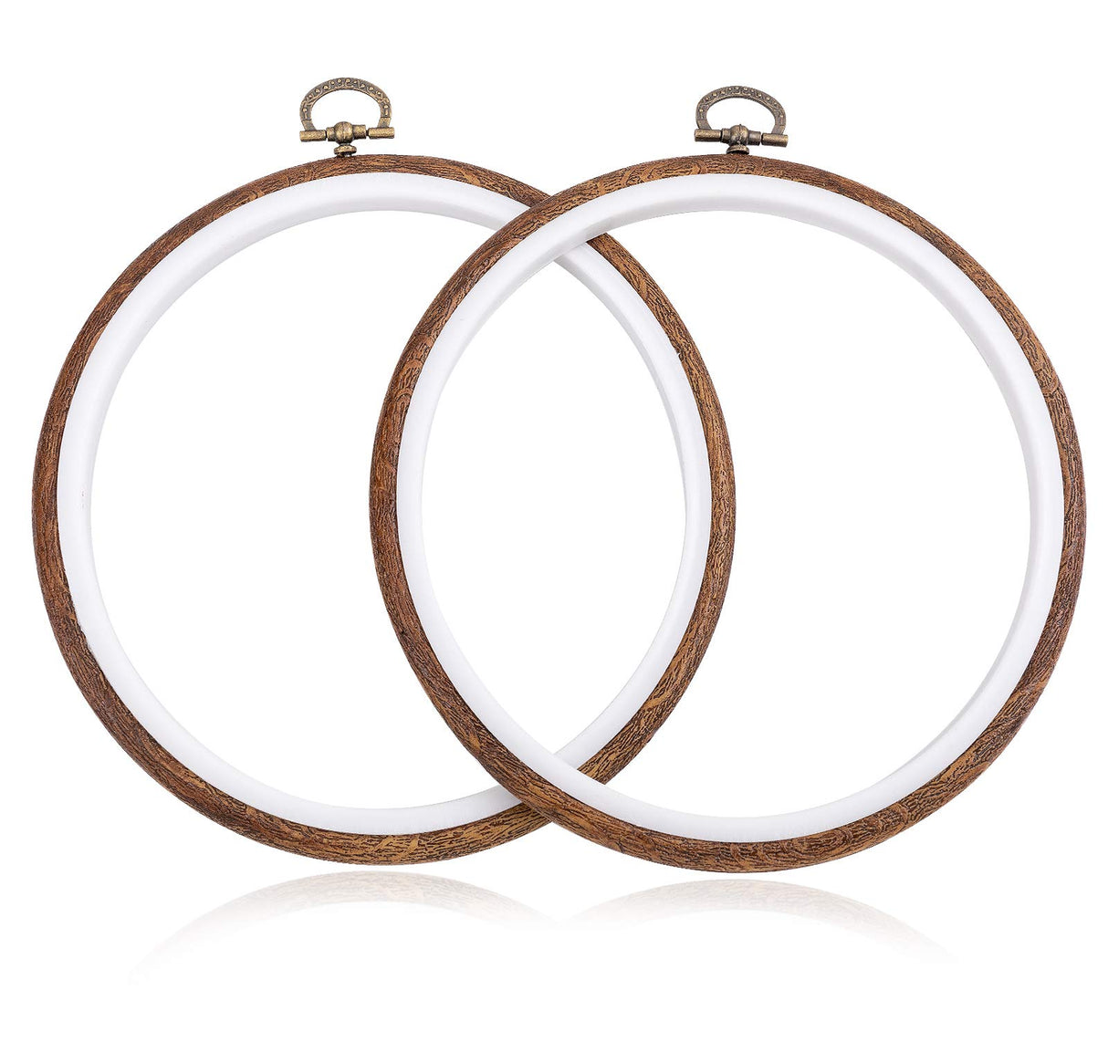 joybest 4 Pieces 6 Inch Round Embroidery Hoops Display Frame Circle, Cross Stitch Hoop Ring Imitated Wood Embroidery Kits for Art Craft Sewing and Christmas Ornaments joybest