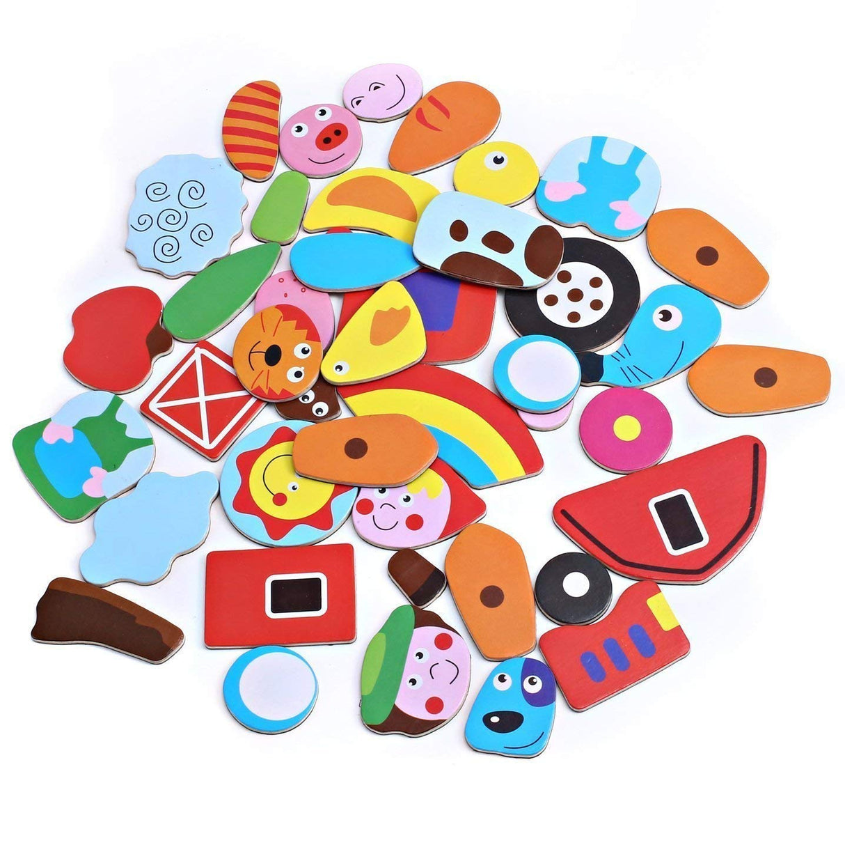 Wooden Toy Magnetic Board Puzzle Games , Double Side Jigsaw &Drawing Sketchpad Writing Dry Erase Board Chalkboard Educational Toys for Kids Angelo home
