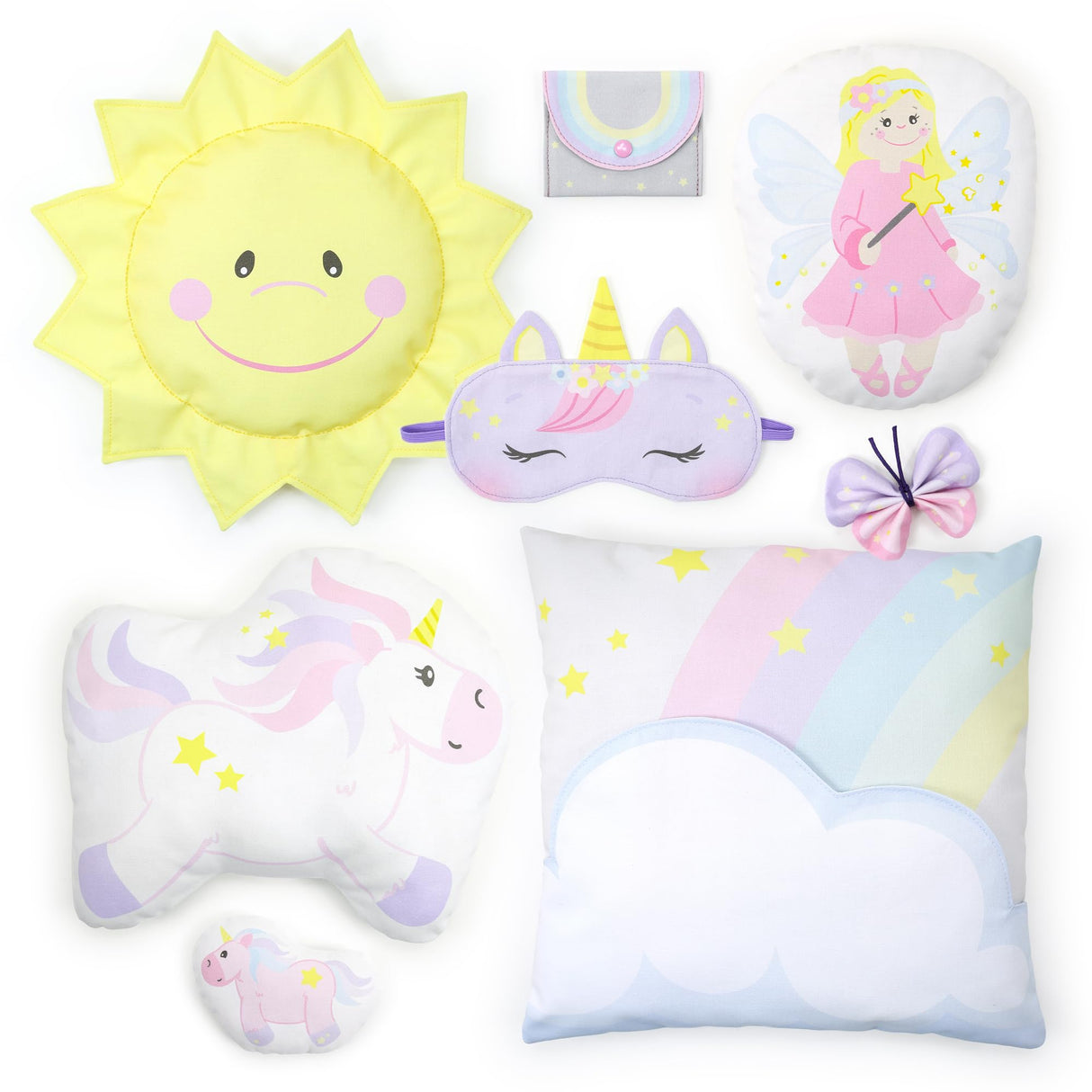 kullaloo Fabric Sewing kit for Beginners - with Video Instructions - Cut & Sew Fabric Panel with Unicorn and Fairy - DIY Carft for Girls (Magic World) kullaloo
