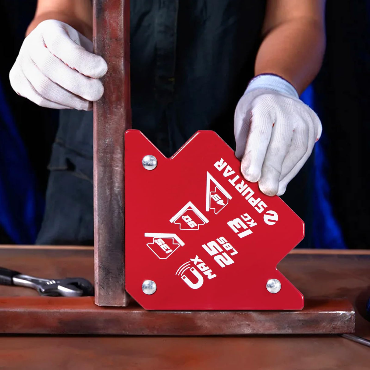 Spurtar Welding Magnets 6pcs 25lbs, Heavy Duty Welding Magnets and Clamps, Strong Magnetic Holder Tools and Accessories, 45, 90, 135 Degree Angle Spurtar