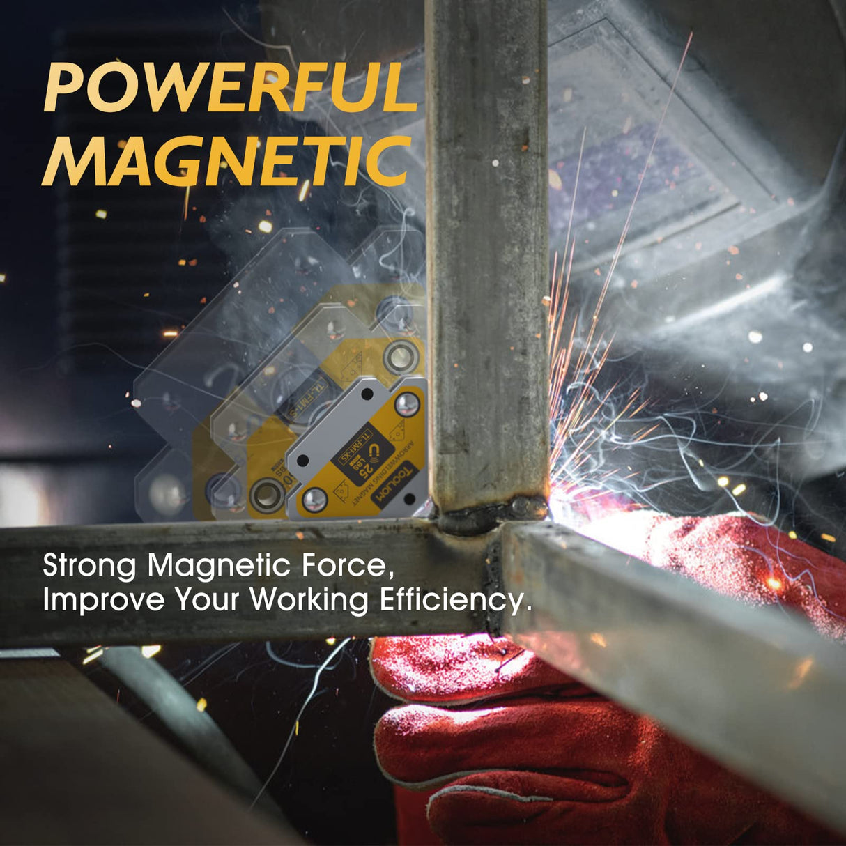 TOOLIOM Arrow Welding Magnets 6Pcs 25LB & 50 LB & 75 LB Strong Hold Magnetic Welding Holder Welder Magnet Set Welding Accessories TOOLIOM