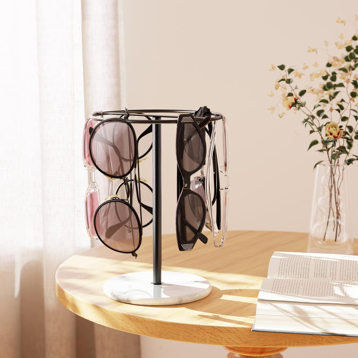 Josmimic Marble Sunglass Holder Organizer, Sunglass Holder, Eyeglass Display Stand Holder for Multiple Glasses Josmimic