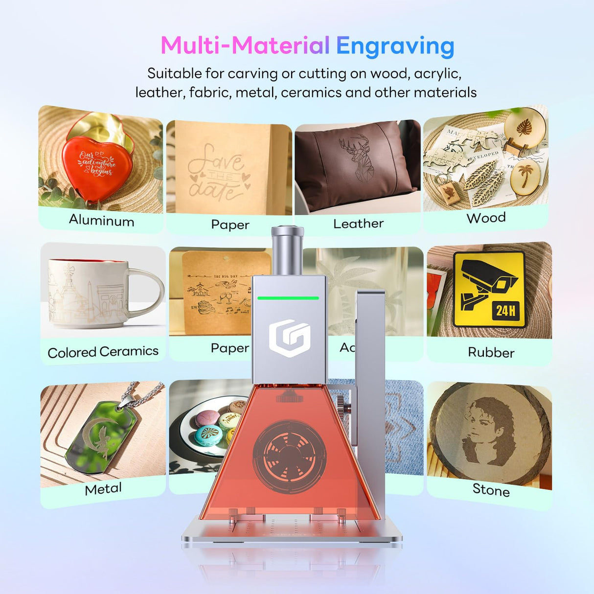 Longer Nano Portable Laser Engraving Machine - 5000mm/s High Speed, 6W Laser Output Power, 0.05mm Precision, Suitable for Wood, Acrylic, Leather, Fabric, Metal, Ceramic, DIY Projects Longer