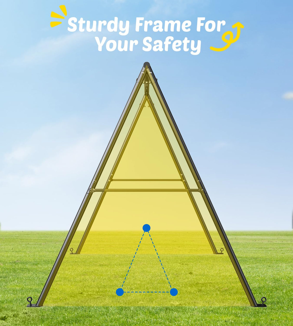 Trekassy Saucer Swing with Frame for Kids Outdoor, 440lbs Swing Set with Heavy Duty Metal Stand for Backyard, Outdoor Kids Play Equipment Trekassy