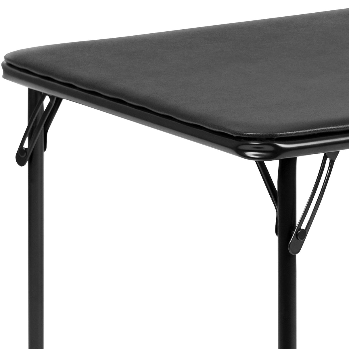 Flash Furniture Mindy Folding Kids Table with Vinyl Padded Top, Children's Square Activity Table for Daycare and Classrooms, Black Flash Furniture