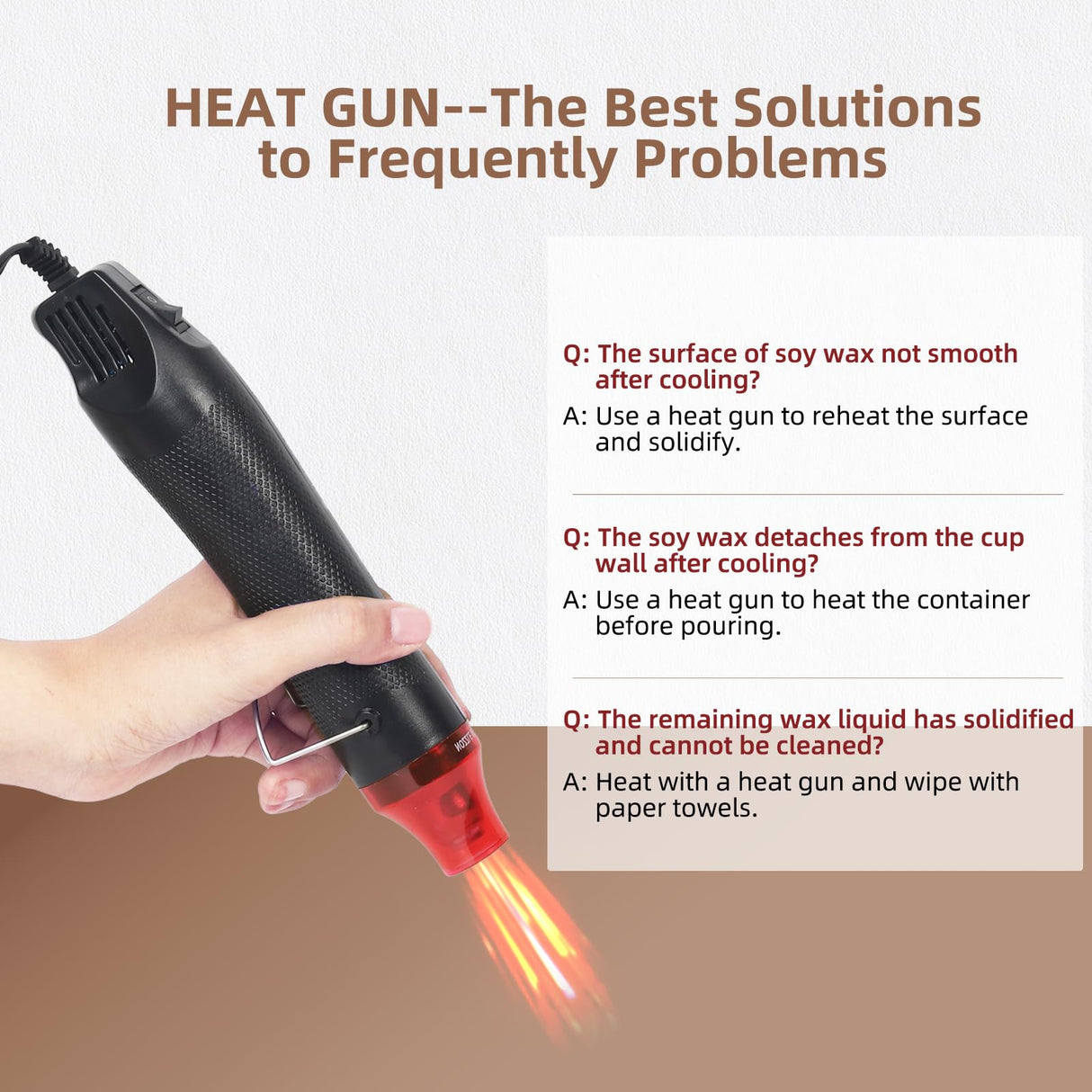 handysienda Candle Making Kit Supplies for Adults, DIY Soy Candle Make Set for Beginners, with Heat Gun, 900ml Pouring Pot Metal Pitcher, Thermometer, Candle Making Accessories handysienda