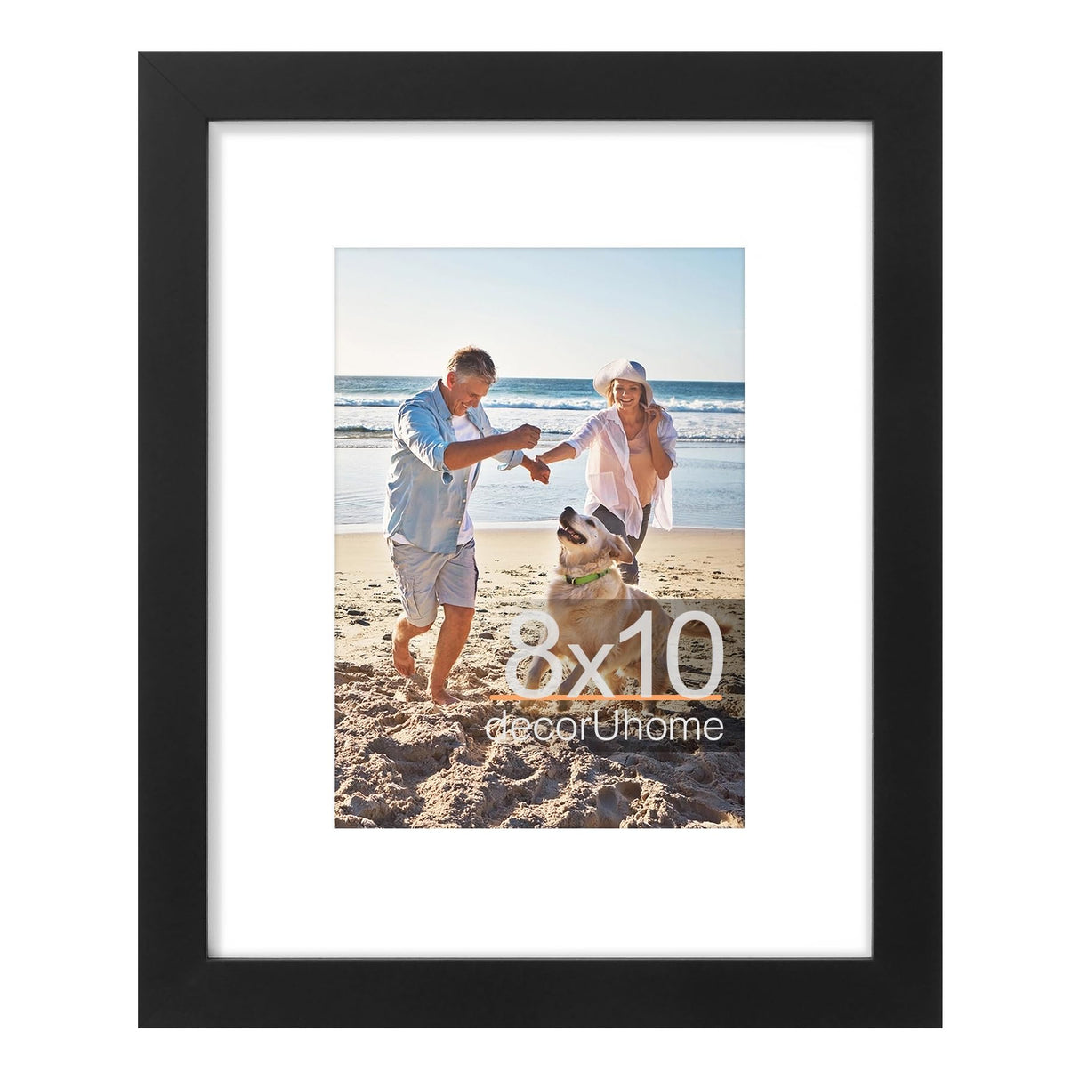 decorUhome 8x10 Picture Frame, Display Pictures 5x7 with Mat or 8x10 without Mat, Black Engineered Wood Photo Frame with Plexiglass for Wall & Tabletop Display, Picture Frames 8x10 Set of 1 decorUhome