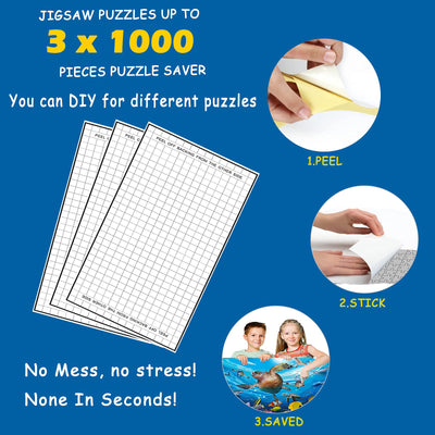 Preserve 3 X 1000 Piece Puzzle Saver Kit - 20 Sheets, No Mess Puzzle Glue and Frame for Adults