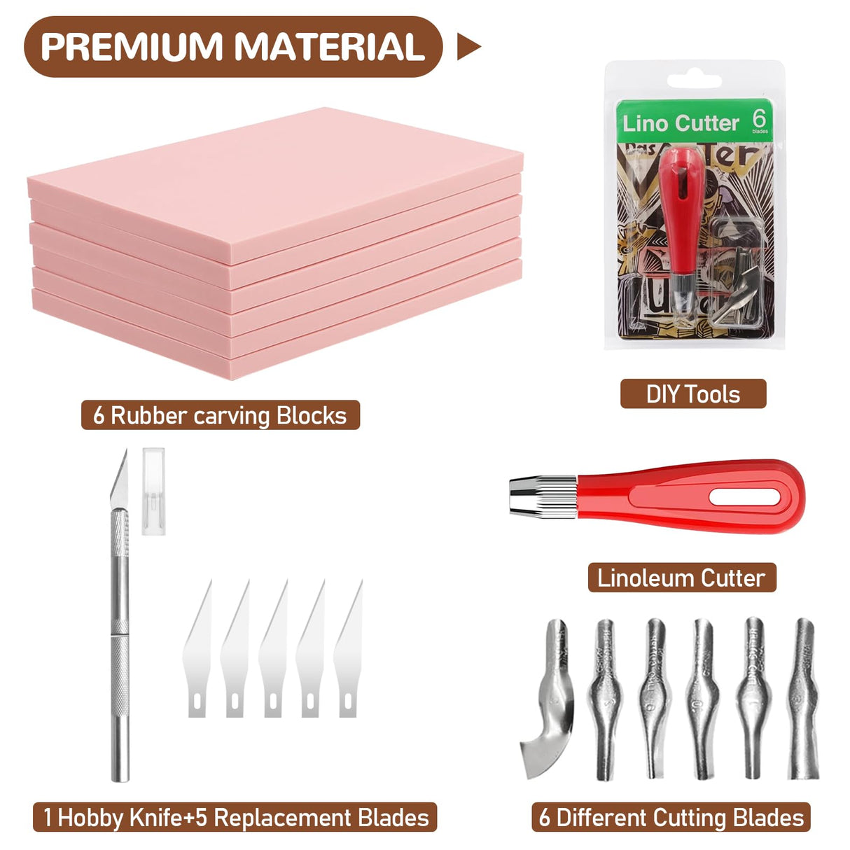 Rubber Stamp Making Kit Best Linoleum Block Kit Rubber Stamp Carving Block Complete Crafting Set for DIY Stamp Carving Craft Hobby Knife QLGQLG