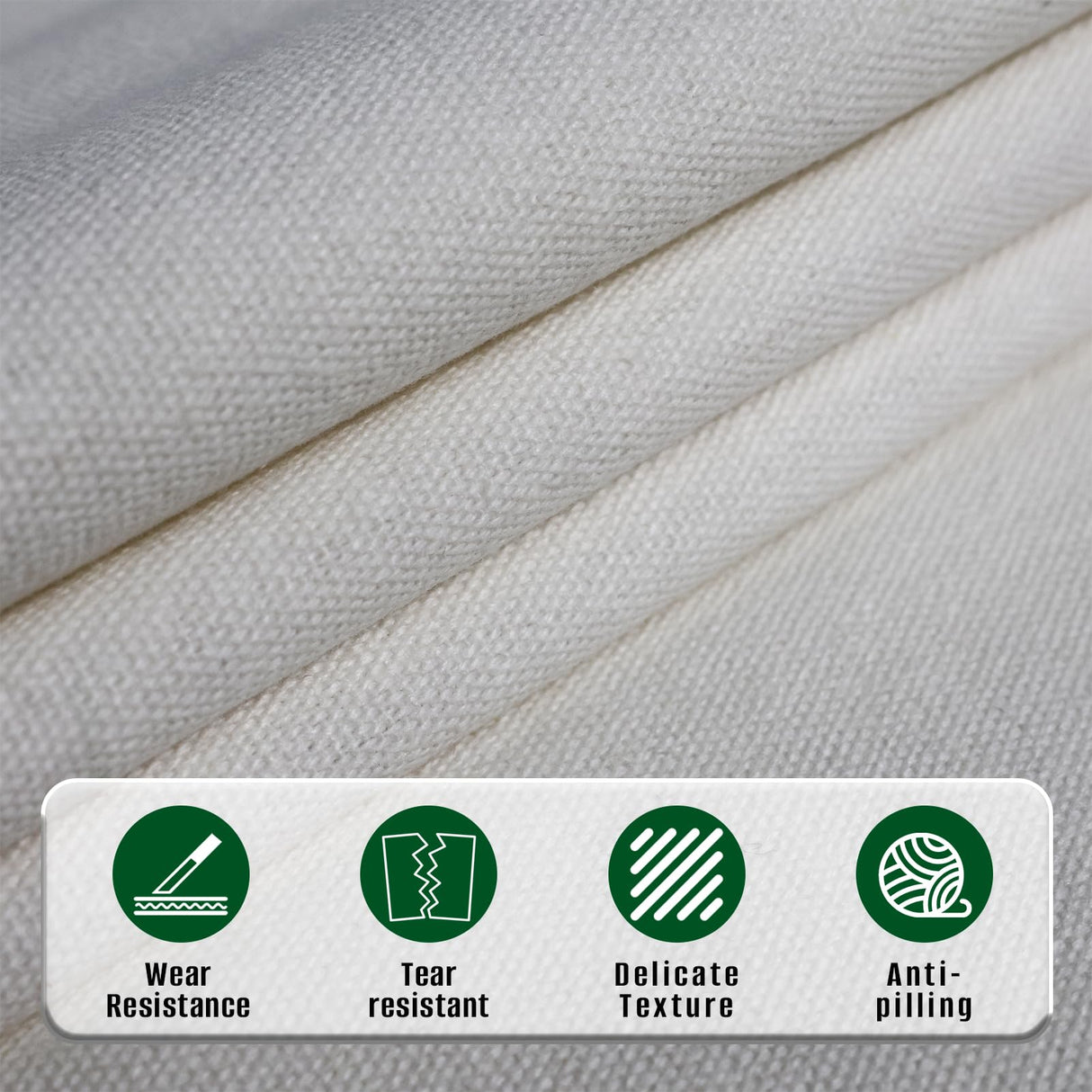 Cotton Canvas Fabric 59x39 Inches, Thick Canvas Fabric, 10oz, Suitable for Painting, Sewing, Bag,Crafts, Embroidery, Handmade Home Decor(White) M Mute Touch