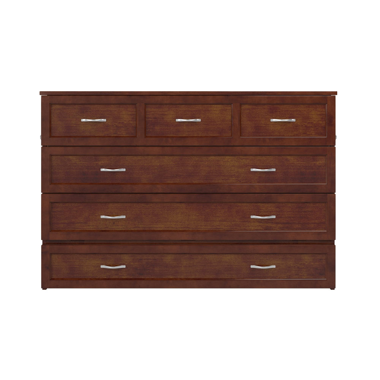 AFI, Northfield Murphy Bed Chest Queen with 6" Mattress, Storage Drawer & Built-in USB Charger, Walnut AFI