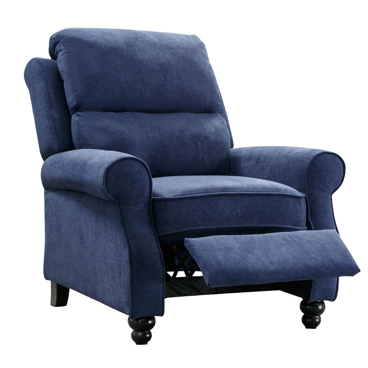 Bonzy Home Navy Blue Pushback Recliner Chair for Adults, Manual Fabric Accent Chair Recliner for Living Room Bedroom Bonzy Home