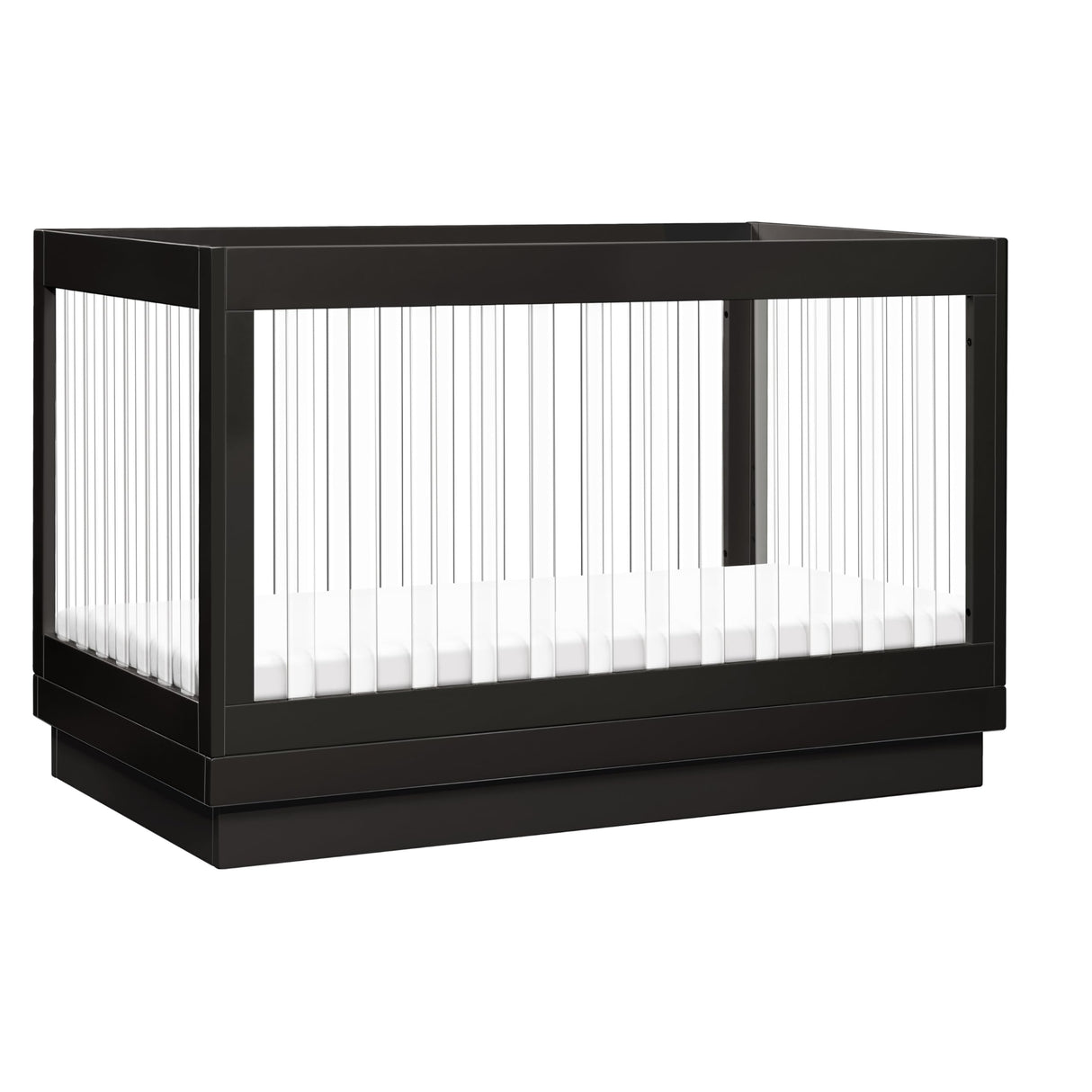 Babyletto Harlow Acrylic 3-in-1 Convertible Crib with Toddler Bed Conversion Kit in Black with Acrylic Slats, Greenguard Gold Certified babyletto