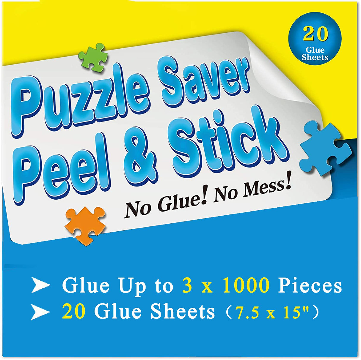 Preserve 3 X 1000 Piece Puzzle Saver Kit - 20 Sheets, No Mess Puzzle Glue and Frame for Adults YU&CH