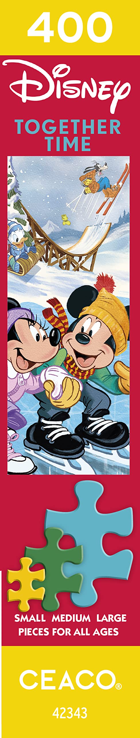Ceaco - Disney Holiday - Together Time - Mickey & Minnie Skating - 400 Piece Jigsaw Puzzle Ceaco