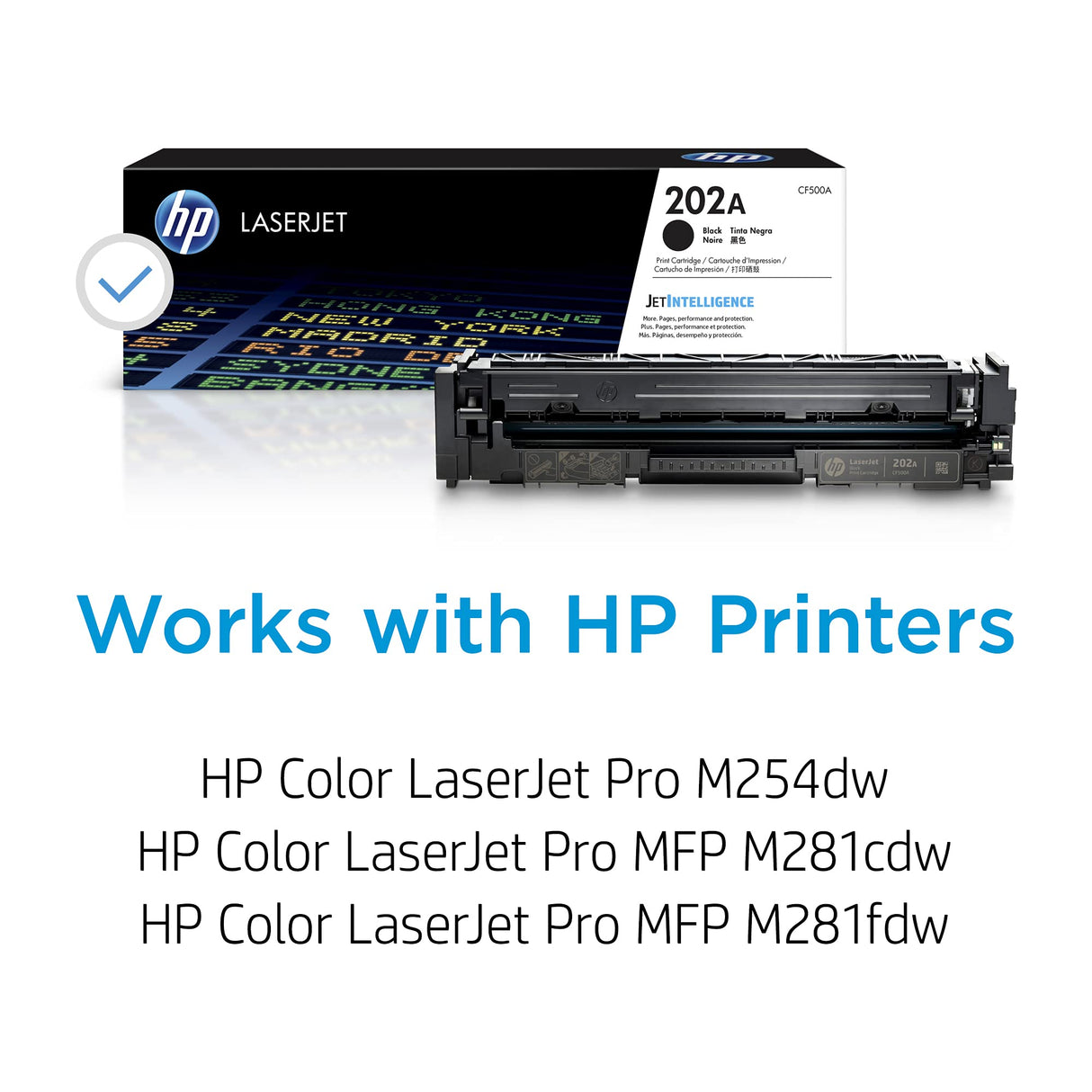 HP 202A Black Toner Cartridge | Works with HP Color LaserJet Pro M254, HP Color LaserJet Pro MFP M281 Series | CF500A HP
