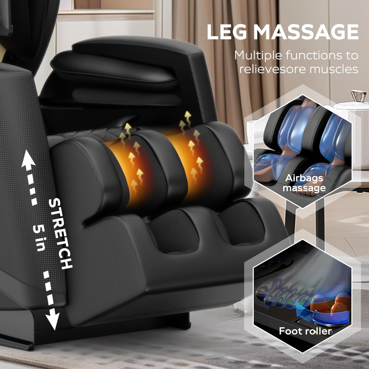 BILITOK Full Body Massage Chair with Zero Gravity, Massage Chair Recliner with Heating, Airbags, Bluetooth Speaker, Foot Roller, Touch Screen BILITOK