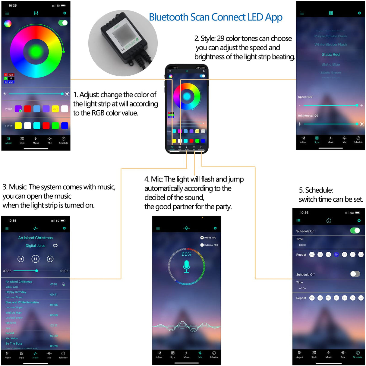 High Glossy LED Black TV Stand for 55/60/65 inch TV,Modern LED Entertainment Center with Adjustable Storage Shelves,Game Console Entertainment Center,TV Table Media Furniture (57inch, Black) Vinctik 6&Fox