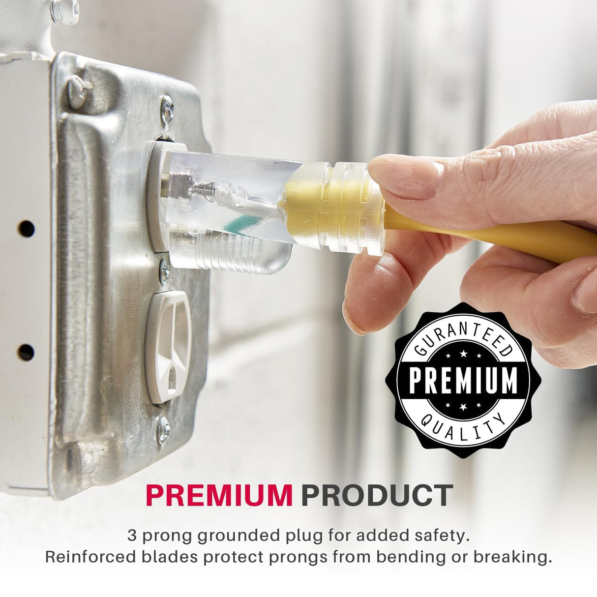 75ft Power Outdoor Extension Cord & Indoor - Waterproof Electric Drop Cord Cable - 3 Prong SJTW, 12 Gauge, 15 AMP, 125 Volts, 1875 Watts, 12/3 by LifeSupplyUSA - Yellow (1 Pack) LifeSupplyUSA