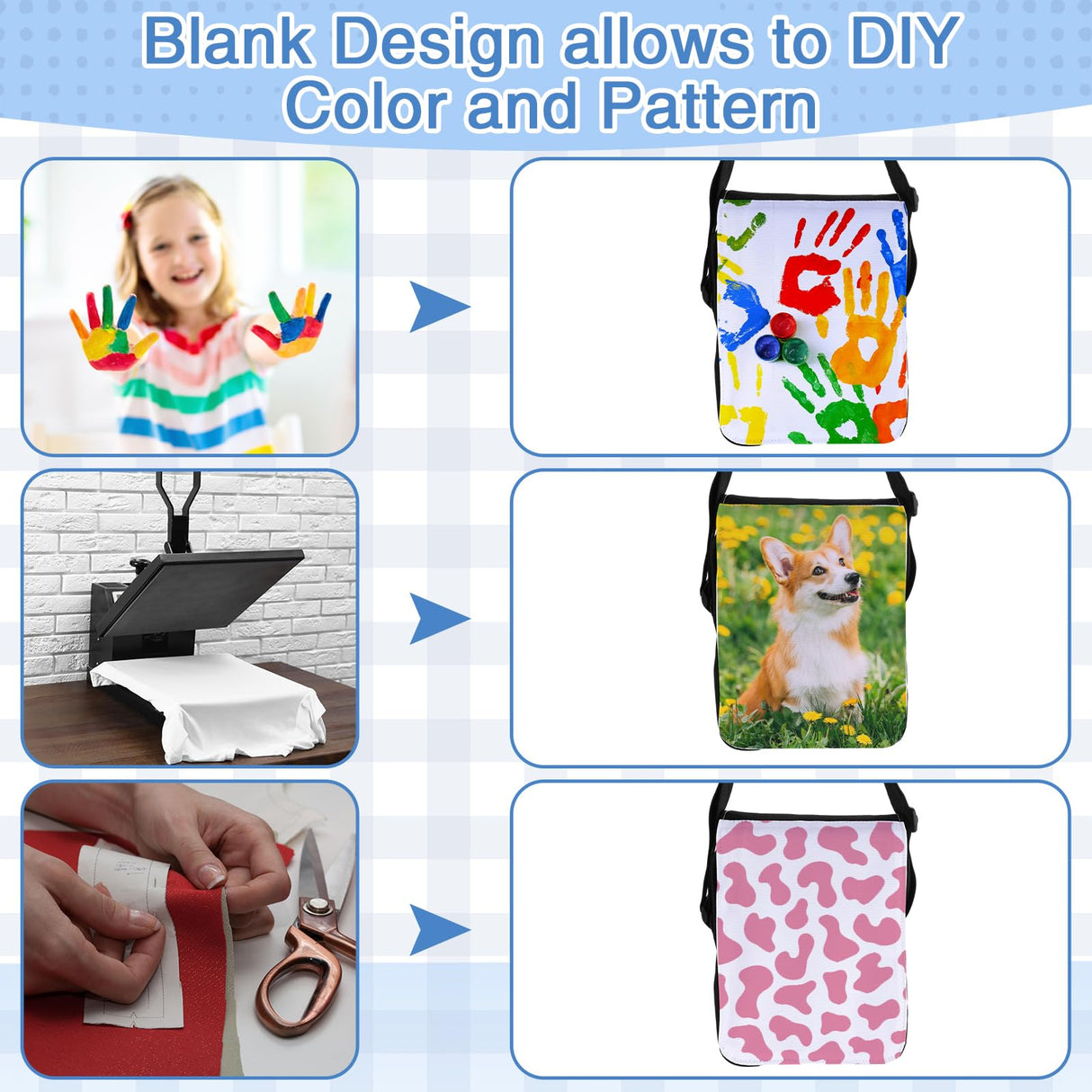 Paterr 2 Pcs Sublimation Bags Blanks Sublimation Crossbody Bag Shoulder Bag Sublimation Purse for Christmas Birthday Gifts Paterr