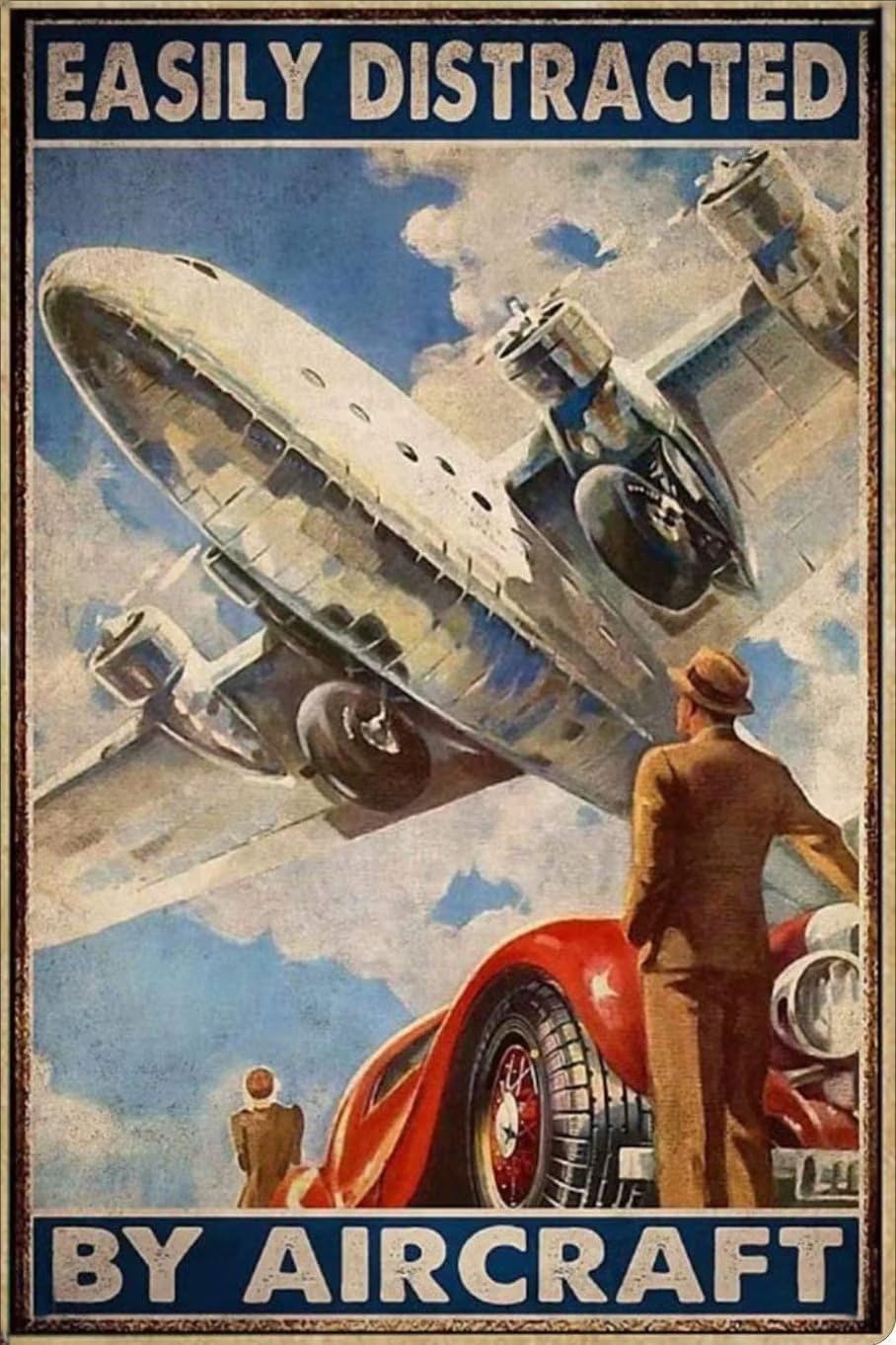 Airplane Diamond Art Kits for Adults,DIY 5D Diamond Painting Kits for Beginners,Easily Distracted by Airplanes Round Full Drill Diamond Dots Paintings for Adults Crafts Home Decor 8X12 Inch Pzecaru