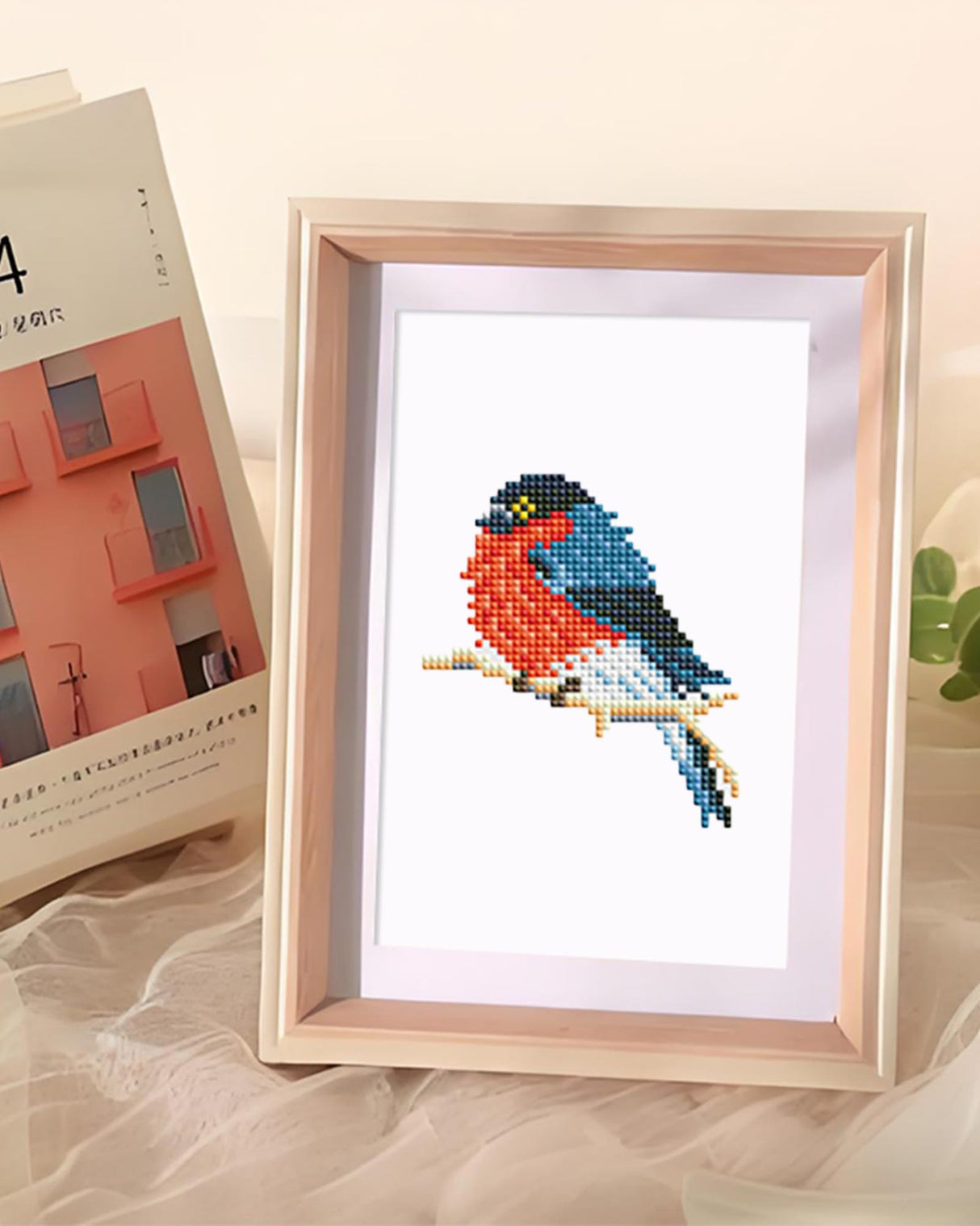 PeakLuv Small Diamond Painting Kits Birds, 12 Pcs Birds Mini Diamond Art Kits for Adults, 5D DIY Square Drill Diamond Dots, Quickly Finishable Cardinal Mini Gem Art for Home Wall Desktop Decor, 6X7in PeakLuv