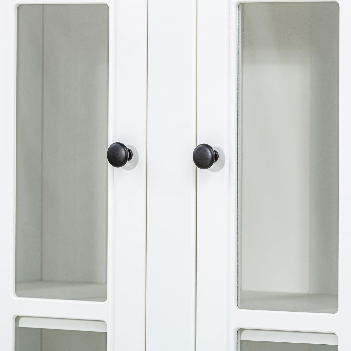 THINK 30 75.25'' Tall Display Cabinets,Cabinet with Two Triangle Sided Bookshelves, 92.9'' Wide Retro Style Wall Suit,for Hallways, Living Room, Office, Studio or Workspace, White THINK 30