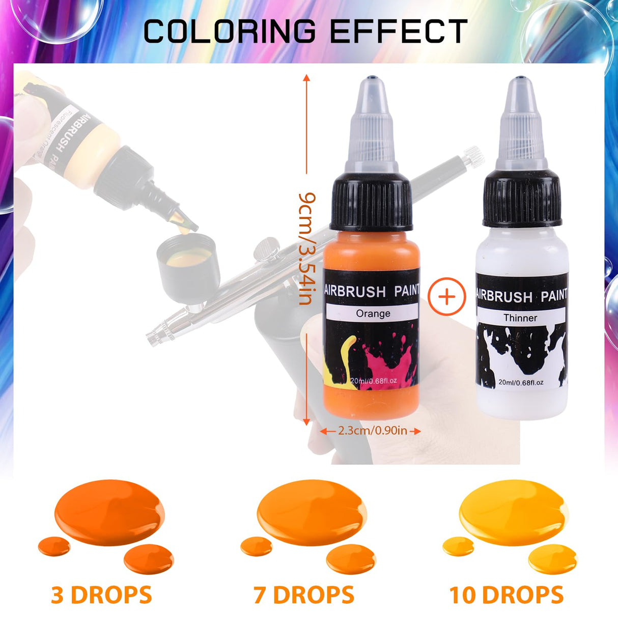 BLESTALIDO 24 Colors Airbrush Paint Set - Ready to Spray Acrylic Paints - Rich Pigments, Water-Based, for Models, Miniatures, Figurines, Canvas, Fabric & More - 20ml Bottles BLESTALIDO