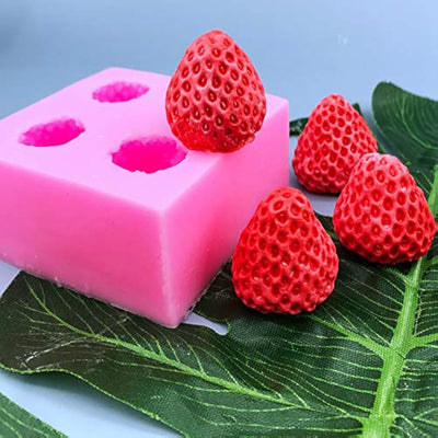 3D Strawberry Silicone Candle Mold Strawberry Raspberry & Blueberry Fondant Soap Candle Mulberry Wax Melts Molds