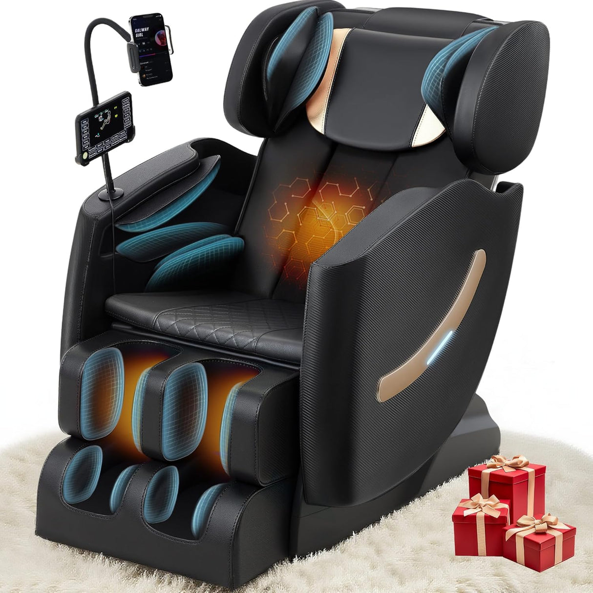 Massage chair full body, Zero Gravity Massage Chair with 10 Fixed Rollers, Shiatsu Massage Recliner Chair 2025, 6 Auto Mode, Airbags, Heating, Touch Screen Controller, Pain Relief Deep Tissue LetvbRFxy
