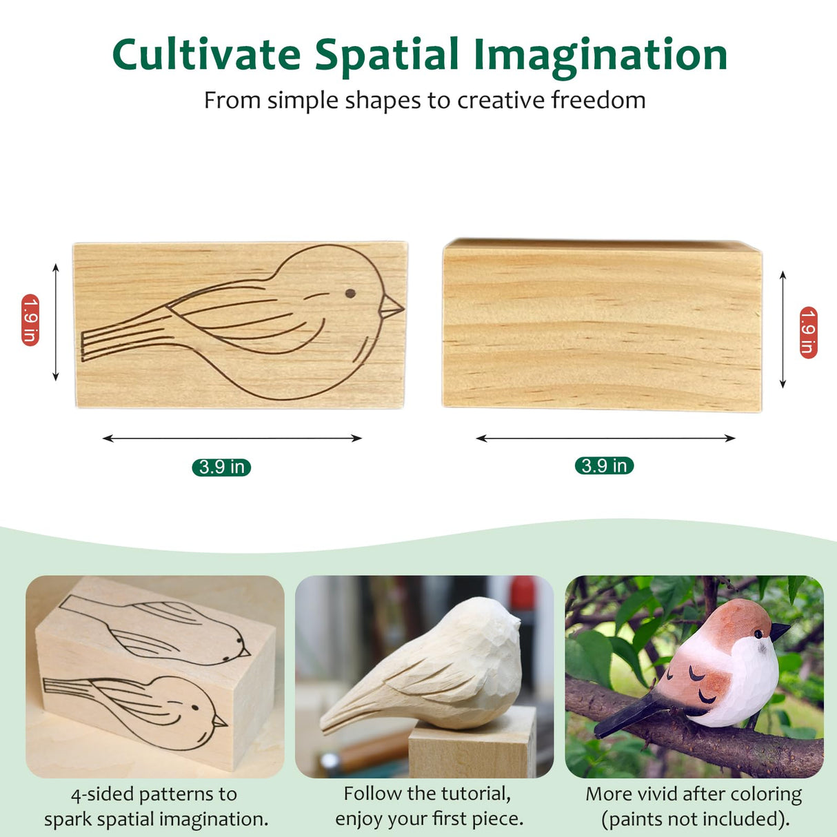 Msamiagfn Wood Carving Kit for Beginners, Essential Wood Whittling Kit for Beginners, Knife Tools Accessories, Balsawood and Basswood Blocks, Bird Carving Video Tutorial, DIY Kits for Adults Hobbies msamiagfn