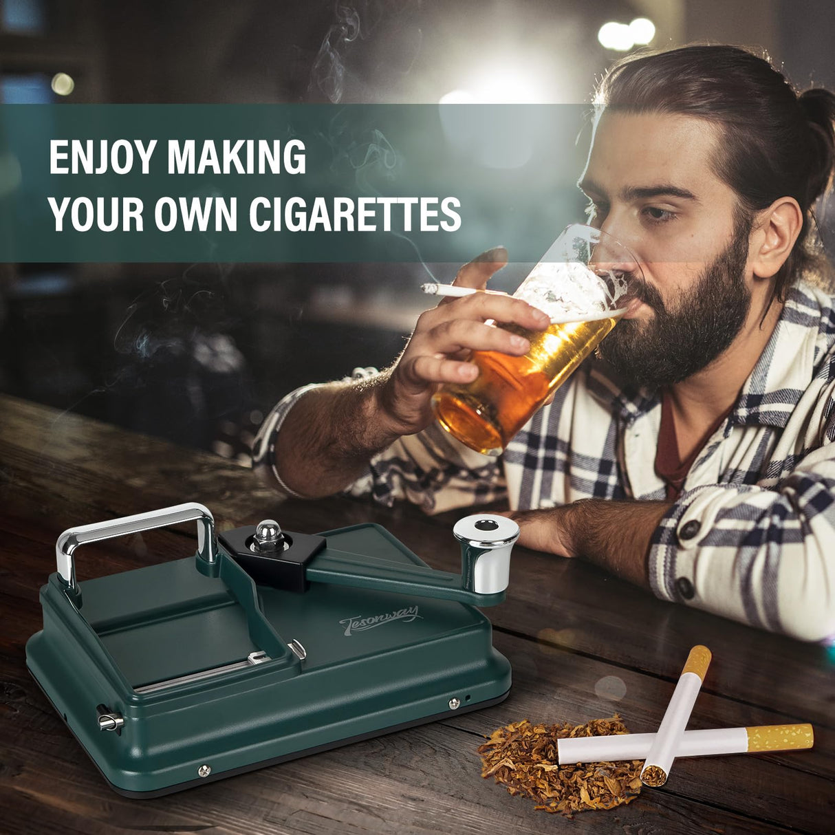 Tesonway Cigarette Rolling Machine Manual, Cigarette Injector Machine with Cleaning Brush, Cleaning Probe, Tube Probe, Cleaning Spray Bottle for 8mm Diameter Cigarettes Paper Tubes Tesonway